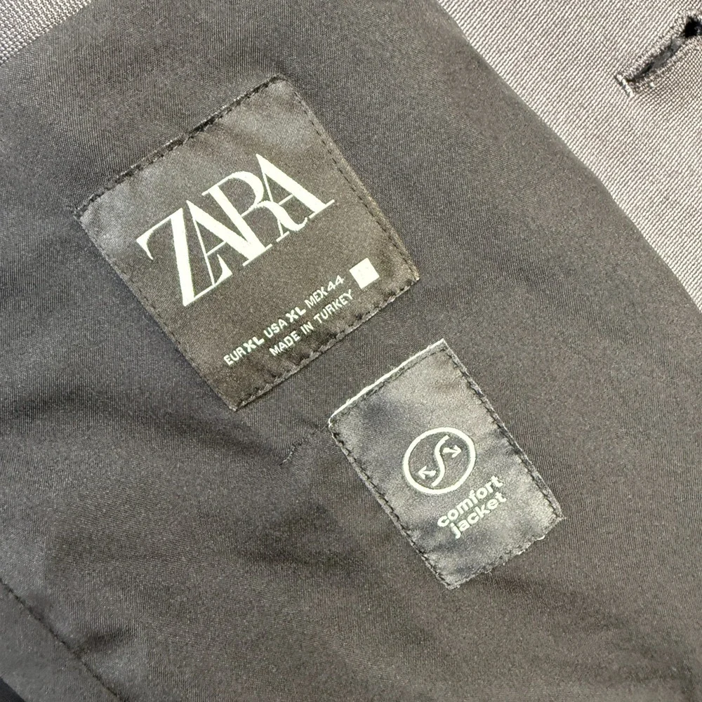 Zara‎ Blazer Mens XL Gray Unstructured Comfort Jacket Knit Stretch One Button